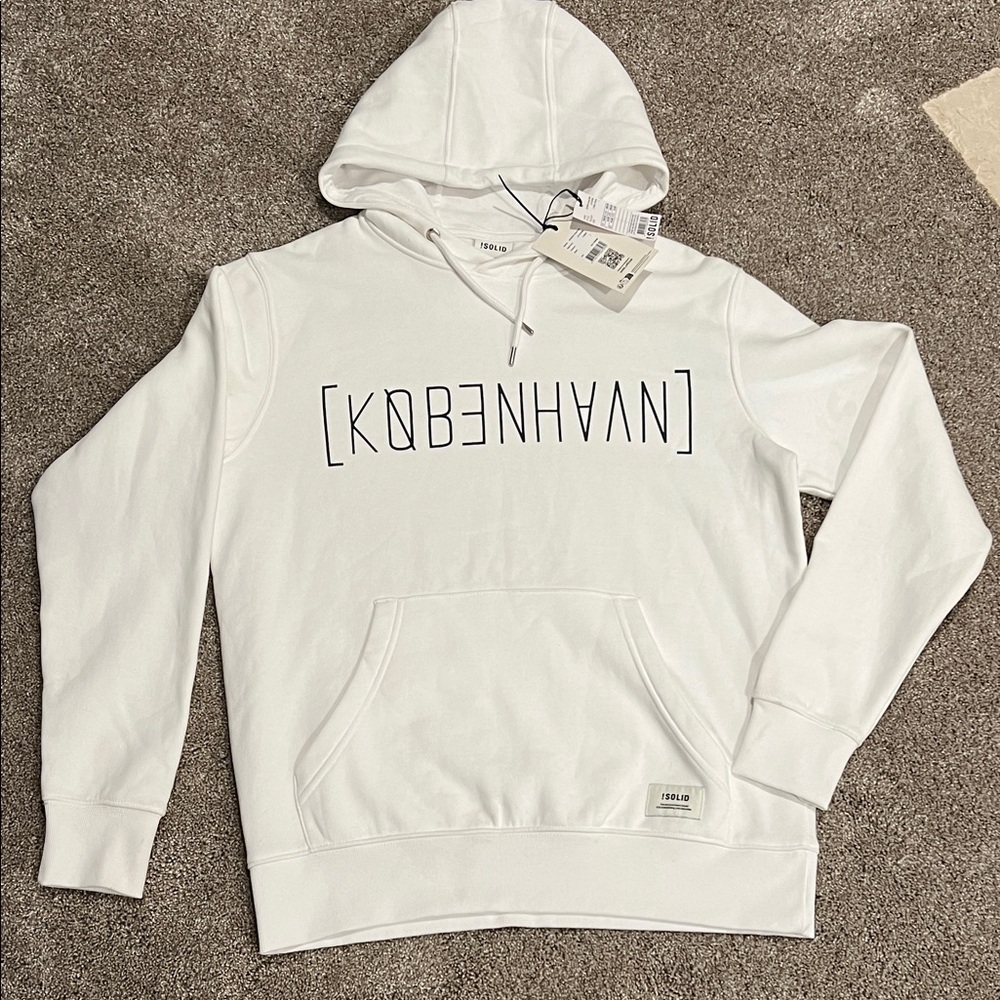 NWT !Solid white hoodie sweatshirt
